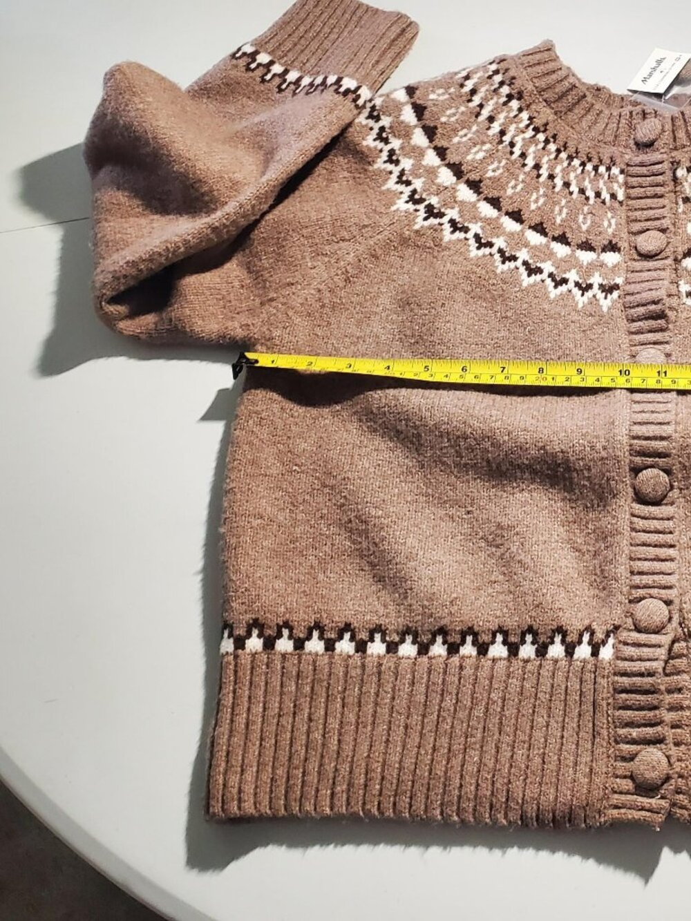 Sincerely Jules Brown Knit Fair Isle Cardigan NWT sz XL - Picture 6 of 16